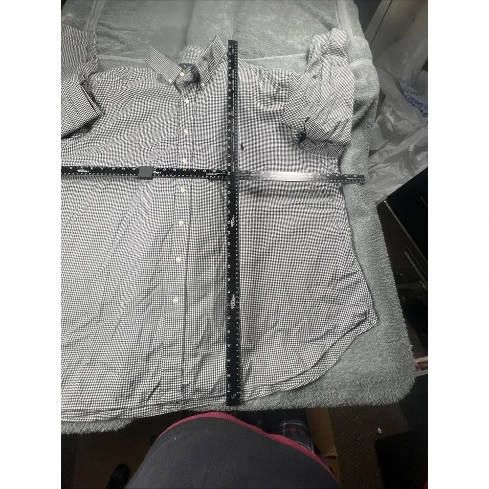 Polo Ralph Lauren Long Sleeve Button Down Black White Gingham Check Men's‎ 4XB